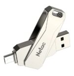NETAC USB Flash Drive U381, 32GB, USB 3.0 & Micro USB, OTG, ασημί - Image 5