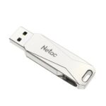 NETAC USB Flash Drive U381, 32GB, USB 3.0 & Micro USB, OTG, ασημί