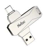 NETAC USB Flash Drive U782C, 64GB, USB 3.0 & USB Type-C, OTG, ασημί - Image 5