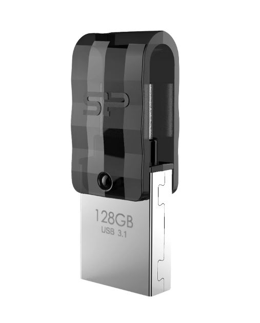 1 SILICON POWER Dual USB Flash Drive C31, USB 3.1 & Type-C, 128GB, μαύρο - Image 1