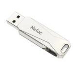NETAC USB Flash Drive U782C, 64GB, USB 3.0 & USB Type-C, OTG, ασημί