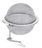 Σουρωτήρι-φίλτρο τσαγιού HUH-0094, ανοξείδωτο ατσάλι, 5cm, ασημί